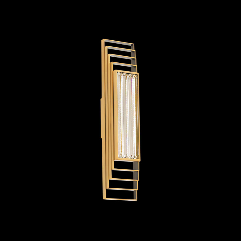 Terrace 1 Light Crystal LED Wall Sconce, Aged Brass
