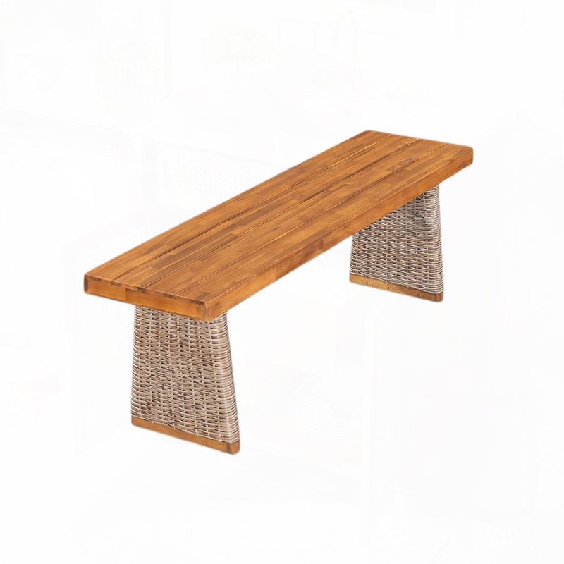 Banc d'extérieur en bois d'acacia, Teck / Brun