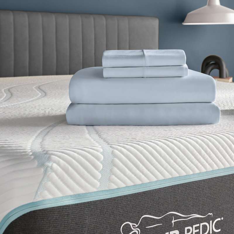 Tempur-Breeze° Cooling Sheet Set, Twin XL Sheet Set + 1 Fitted Sheets + 1 Pillowcase, Sleepy Blue