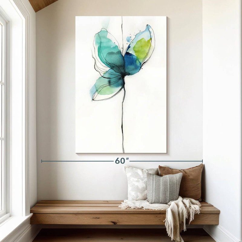 Aquarelle fleur Darothy, H 51 po x l 34 po