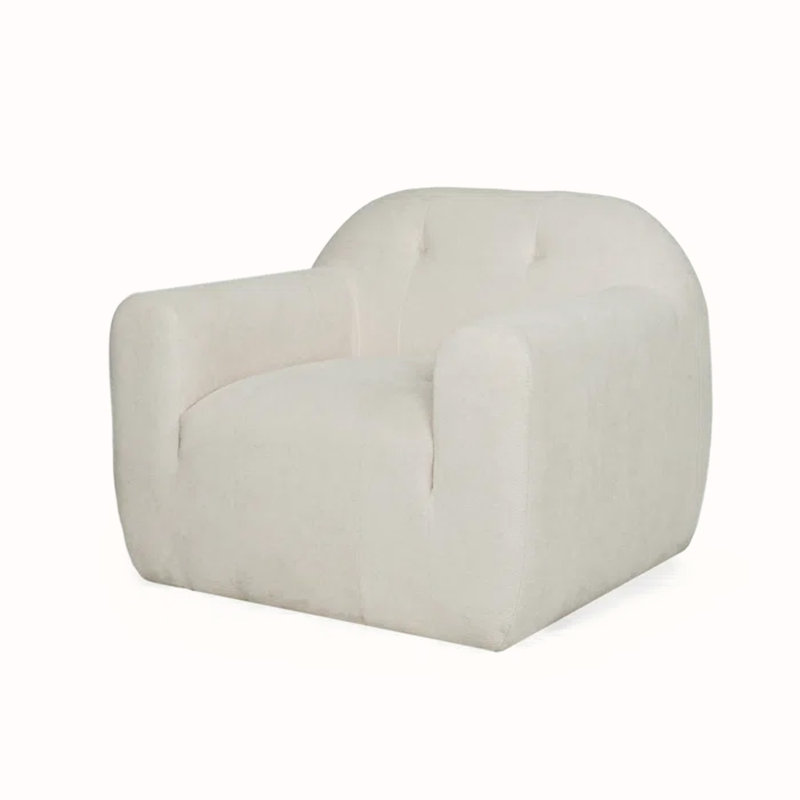 Amaryllis Modern Tufted Club Chair, Cream Boucle Incorrect