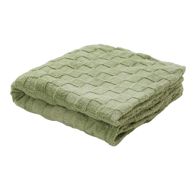 Machine Tufted Throw Blanket, 200cm x 150cm, Green