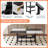 Rectangular Dining Table, 71" Farmhouse Dining Table, Marble Grain Tabletop With Metal Frame, Black/White Split-Color