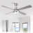Vaczon 52" Smart Dimmable LED Ceiling Fan with 3CCT LED Lights, Double-Sided Wood Blades LED Ceiling Fan, 6 Speeds Reversible DC Motor, 6"/10" Downrods, Timer, APP and Remote Control -1855385147