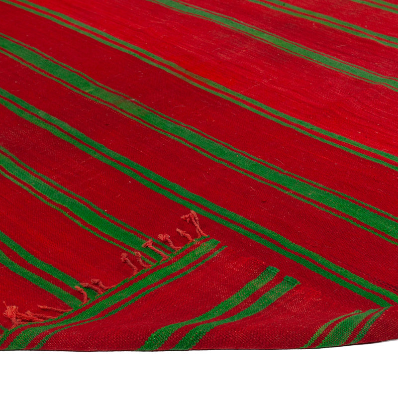 Red Flatweave Wool Rug - 5'6"" x 12'11""