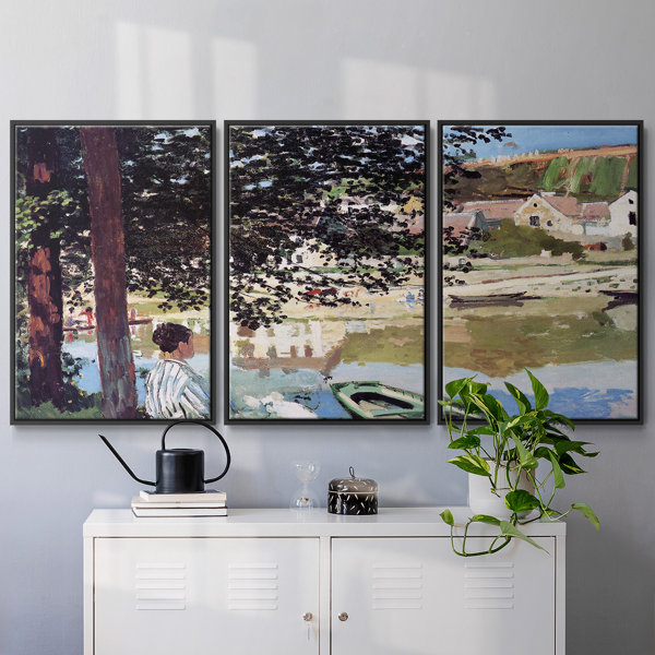 Charlton Home® Monet Framed On Canvas 3 Pieces Print | Wayfair