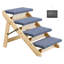 Wood Pet Stairs, 4-Step Dog Stairs for Beds, Sofa & Cars, 68 kg Load Capacity, Floded Flat Design, Stable & Sturdy Cat & Dog Step Ladder for Small Medium Large Older Pet Puppy Essentials
