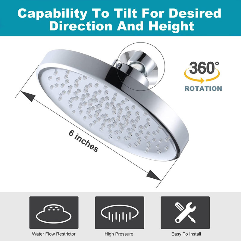 Flood Adjustable Shower Head 1.8 GPM GPM, Chrome