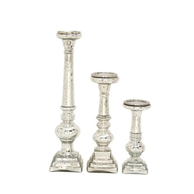 Ensemble de chandelles de table en verre 3 pièces Sadirah