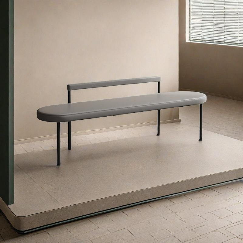 Banc rembourré en cuir Tajiah, H 21,65 po x l 70,86 po x P 17,71 po