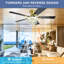 Ventilateur de plafond en cristal moderne de 52 pouces avec lumières, télécommande, installation facile, câble de sécurité, température de 3 couleurs et fonction de mémoire-117169696-117170143