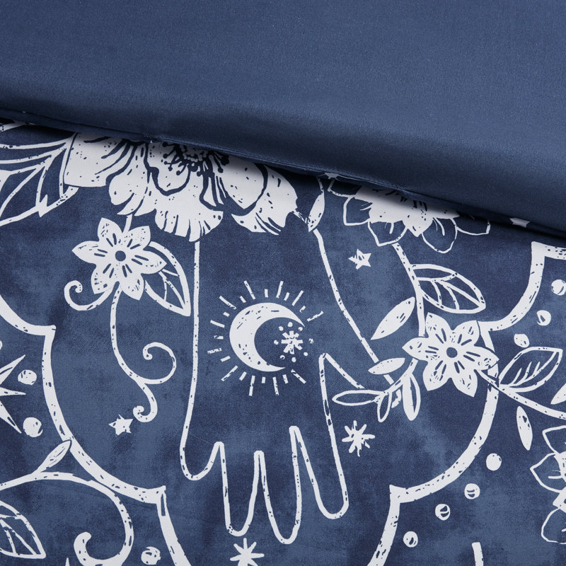 Navy Celestial Cotton Full/Queen Duvet Cover Set