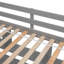 Lit mezzanine double avec bureau, tablettes de rangement et escalier, gris