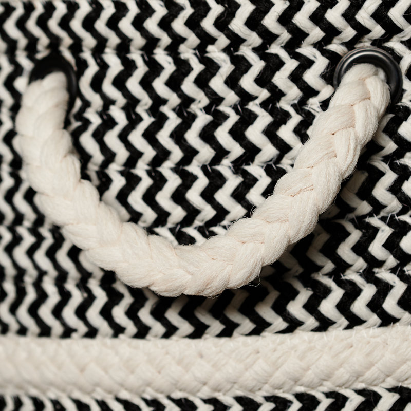 Paniers tissés à bandes modernes, Noir, H 22 pi x l 17 pi x P 17 pi