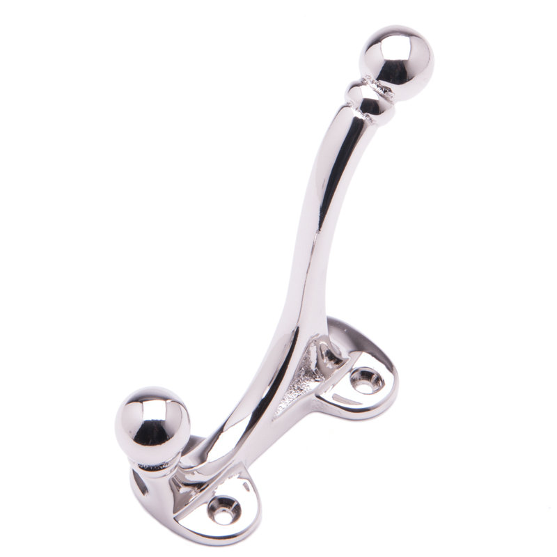 Patère double Woodward, Nickel poli