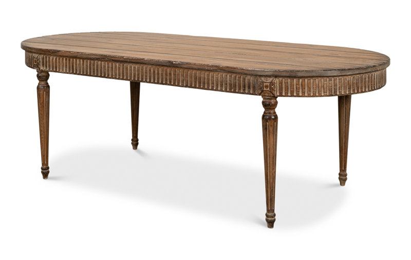 Olguin Oval Pine Wood Dining Table