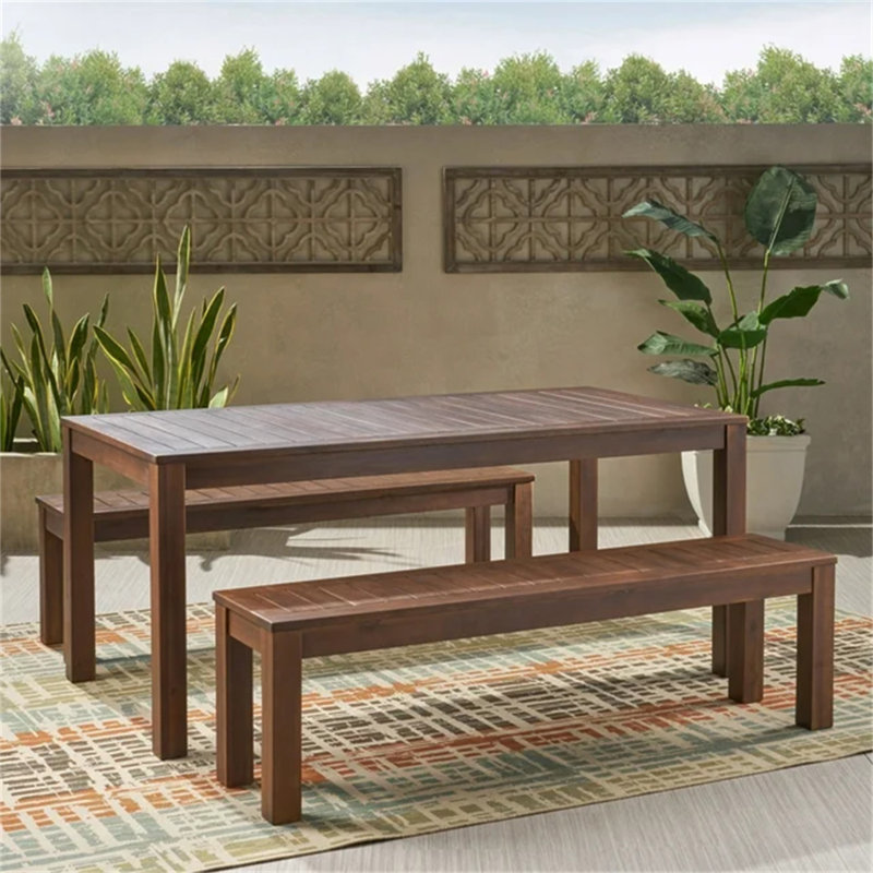 Outdoor Courtyard Table And Bench