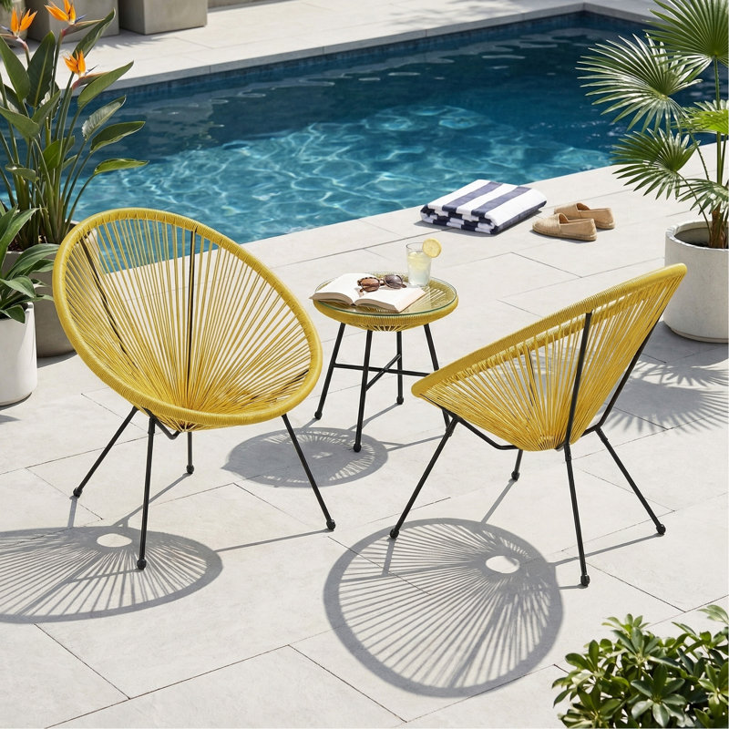 Chaise Anson (ensemble de 2) - Jaune