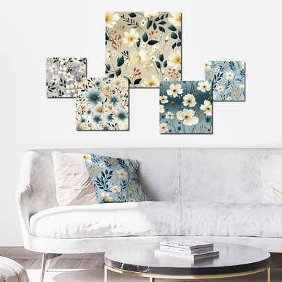 Ensemble de 5 fleurs murales Loraine