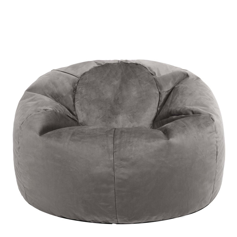 Kingston Velvet Classic Bean Bag, Charcoal Grey