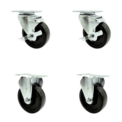 4 Piece Phenolic Caster Set with Brake