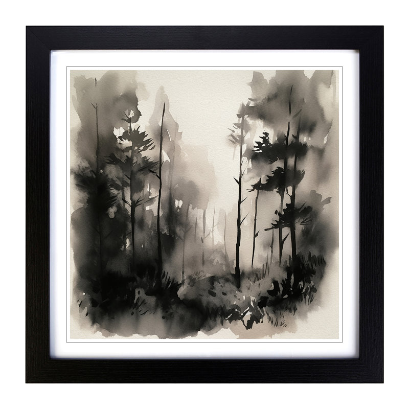 Single Picture Frame Print on Wood, Black