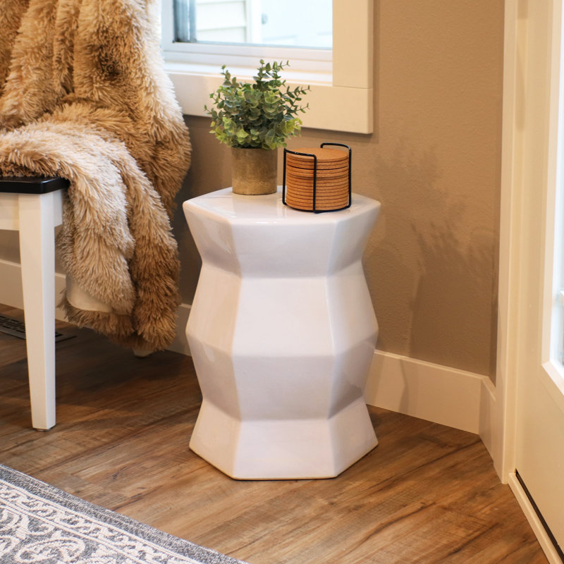Table d'appoint de jardin 17,25 "Rados³aw, Blanc