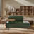 54.98" W Upholstered Faux Leather Bench-729906506