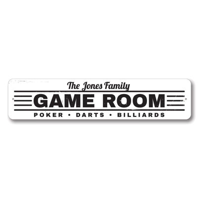 Enseigne en aluminium pour salle de jeux