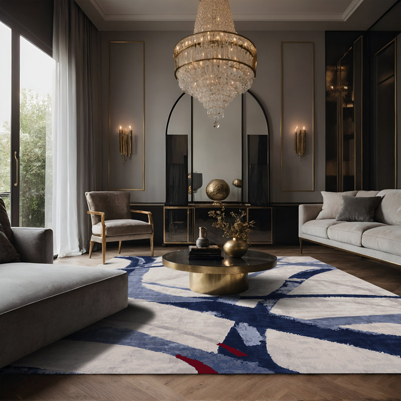 Tapis beige soyeux et moelleux, Rectangle 2 pi x 3 pi