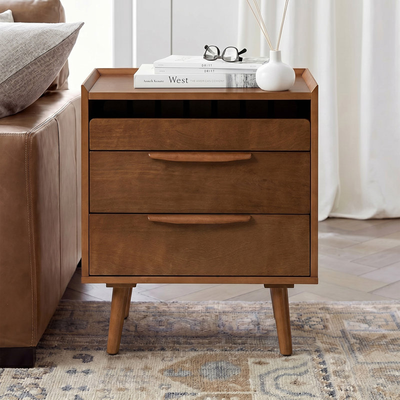 Table de bout en bois manufacturé et à 3 tiroirs l 24 po Sebrina, Gland