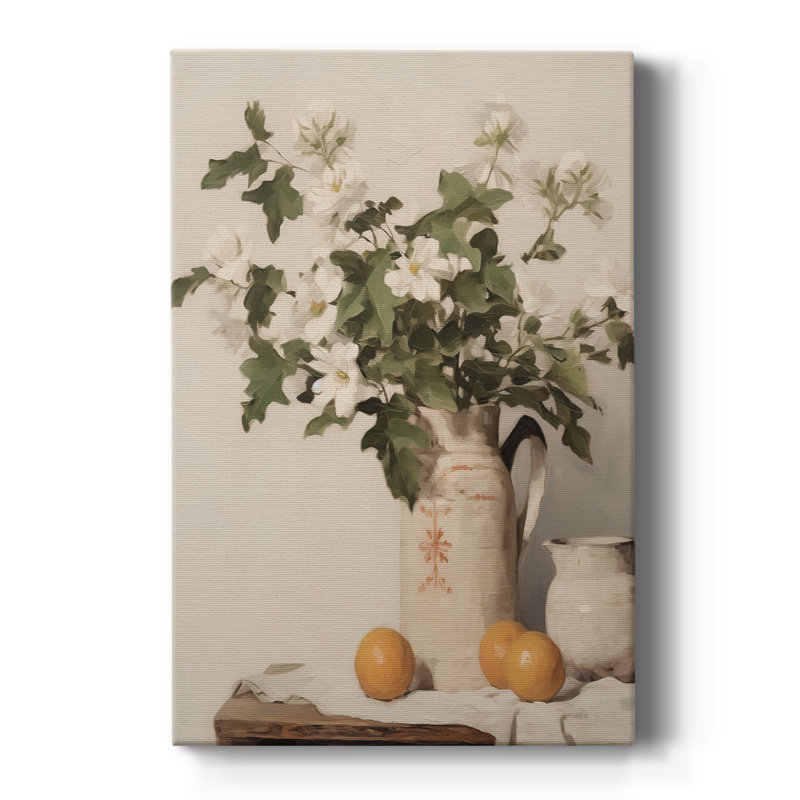 Motif floral rétro vintage - galerie Cavas, H 18 po x l 12 po