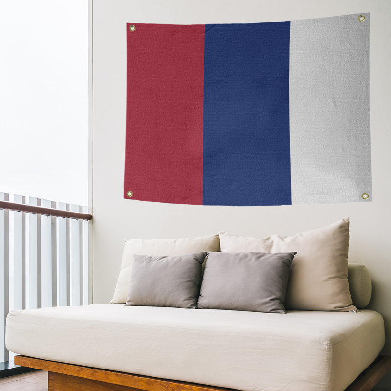 Polyester Tapestry, 50" H x 59" W, Red/Blue/White
