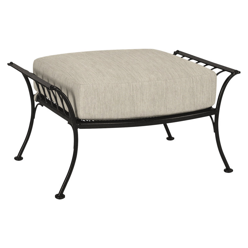 Monterra Outdoor Ottoman, Carbon Black, Sash Denim