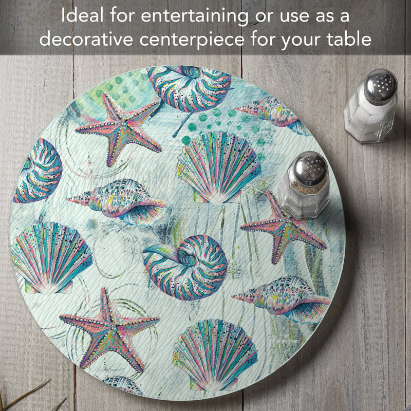 CounterArt Jewels of the Sea 13" Round Lazy Susan Turntable