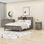 Ensemble de chambre à coucher, lit plateforme, table de chevet et commode avec tiroirs 3 pièces Halldin-342232393-342232392