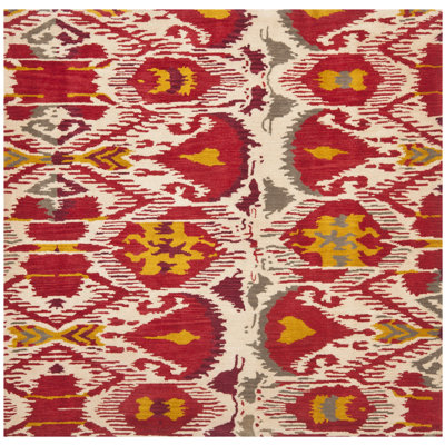 Kline Ikat Hand Tufted Wool Ikat Rug