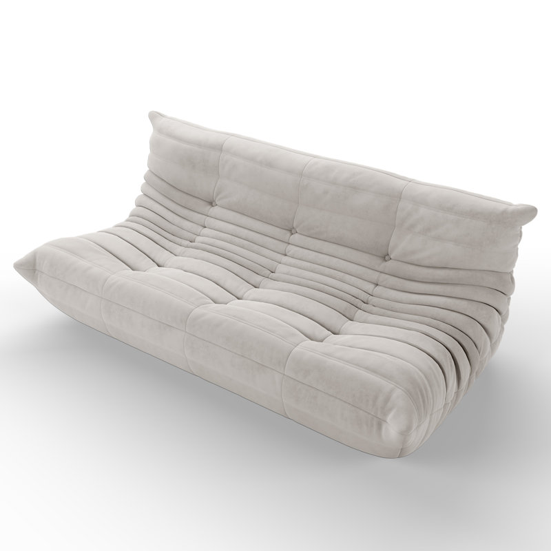 Fauteuil à billes 3 places sans accoudoirs, Microfibre / microsuède beige