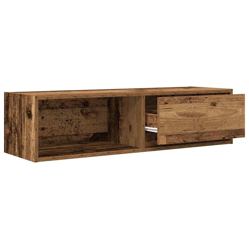 TV Cabinet 80X31x25.5 Cm Engineered Wood, Old Wood, 100 cm