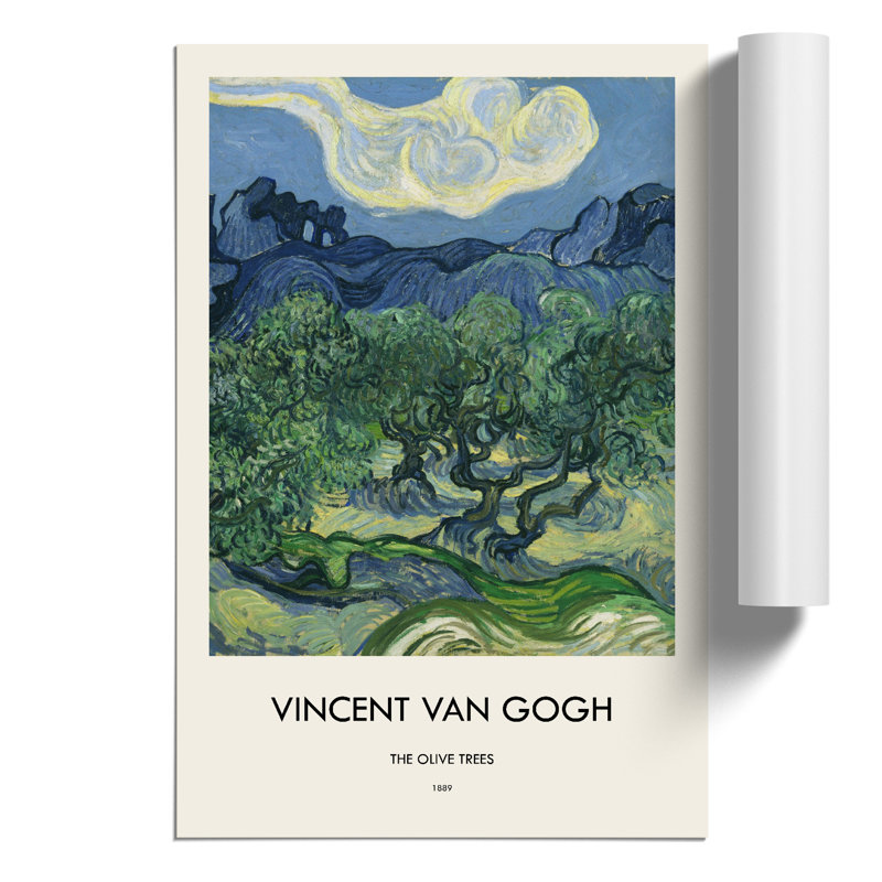 The Olive Trees by Vincent Van Gogh - Unframed Painting, 59cm H x 42cm W x 0.1cm D
