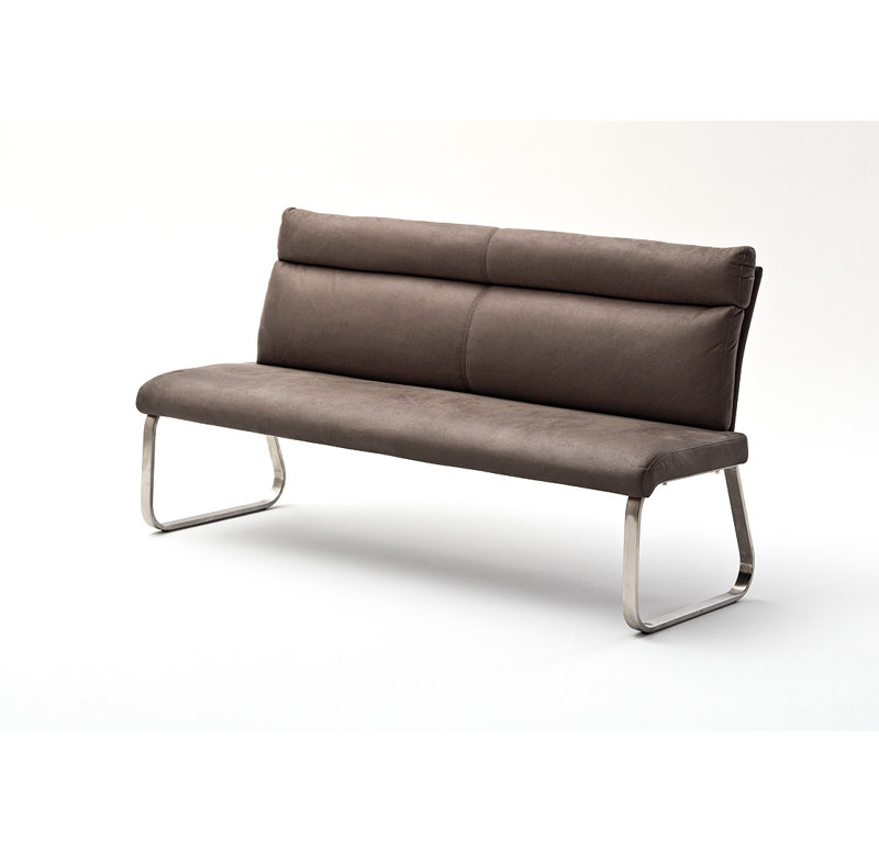 Flaherty Upholstered Bench, Brown, 98cm H x 180cm W x 70cm D