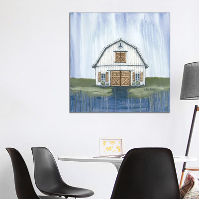 White Garden Barn by Sara Baker - Painting on Canvas