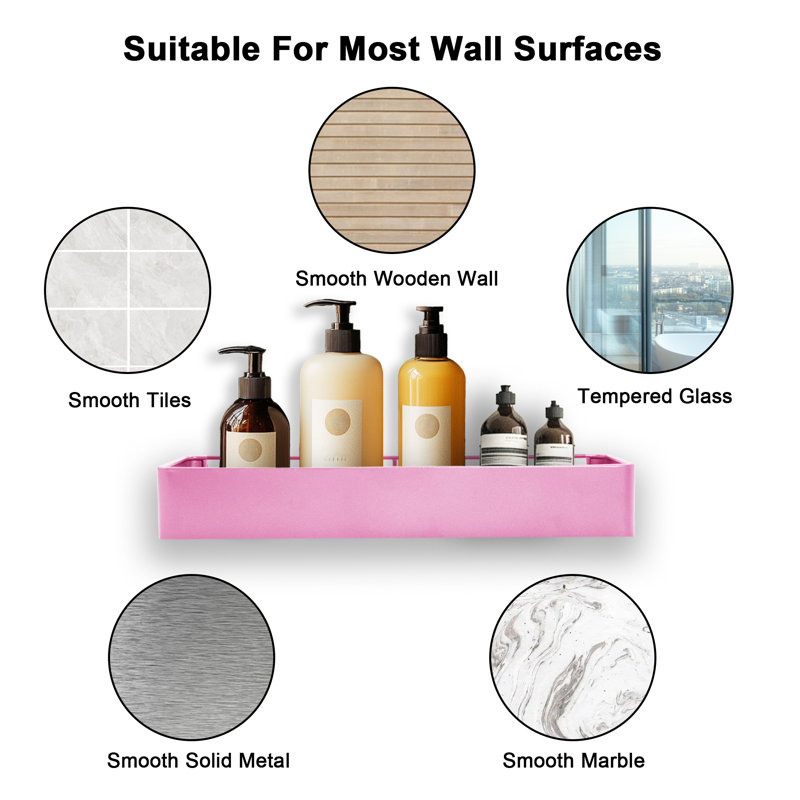 Serviteur de douche, organisateur de douche et rangement de salle de bain adhésif, tablettes de douche sans perceuse pour douche intérieure, support de rangement de douche antirouille