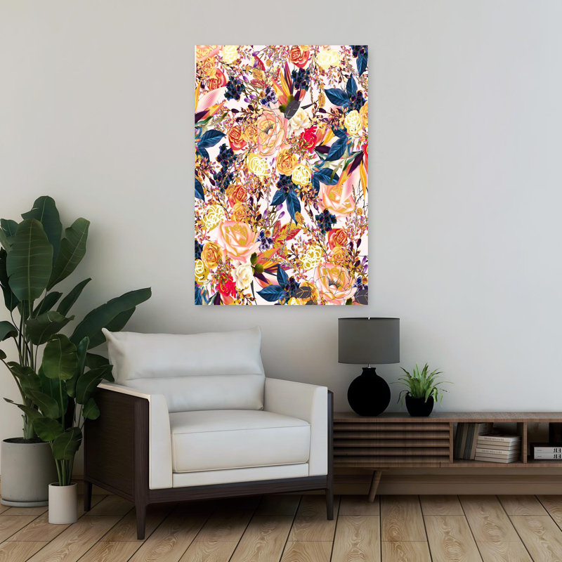 Art contemporain, art floral naturel, H 36 po x l 24 po