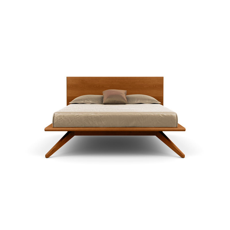 Astrid Solid Wood Platform Bed, King, Autumn Cherry, Conventional