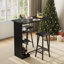 Ensemble table de bar et 2 chaises (3 pièces), table haute de style pub avec étagères de rangement à 3 niveaux, table et tabourets en bois pour appartement, salon, cuisine, brun-683733587