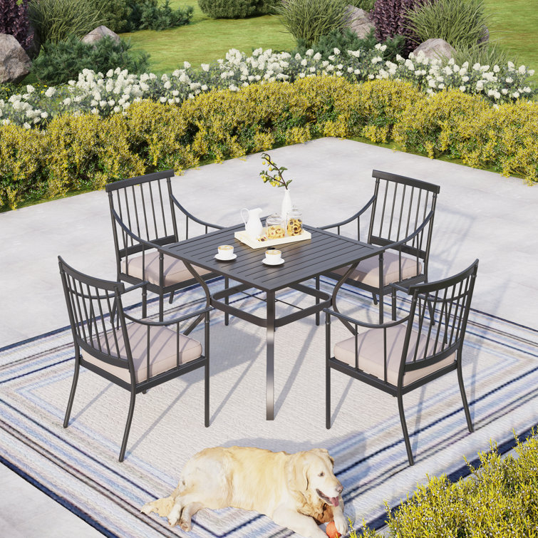 Arlane Square 4 - Person 37'' Long Dining Set with Cushions