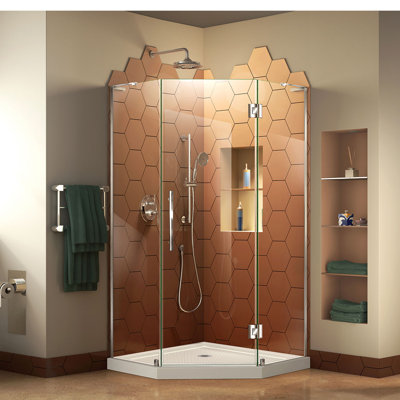Cabine de douche rectangulaire à charnière 42 "x 74,75" avec base incluse DreamLine Prism Plus
