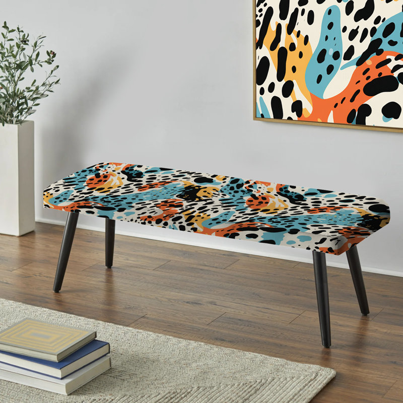 Banc rembourré à motif abstrait multicolore Wild Cheetah