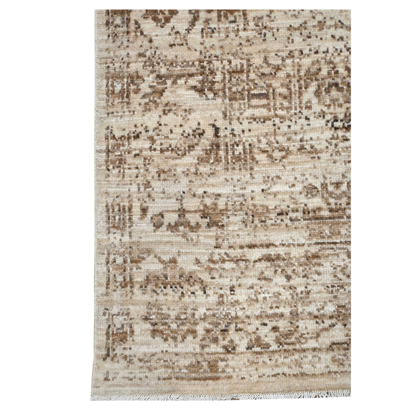 Pacific Ushak Wool Weft 6x9 Beige / Beige Transitional Hand Knotted Rug